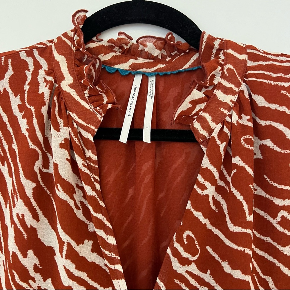 Anthropologie Pattern Long Sleeve Blouse - Picture 4 of 9